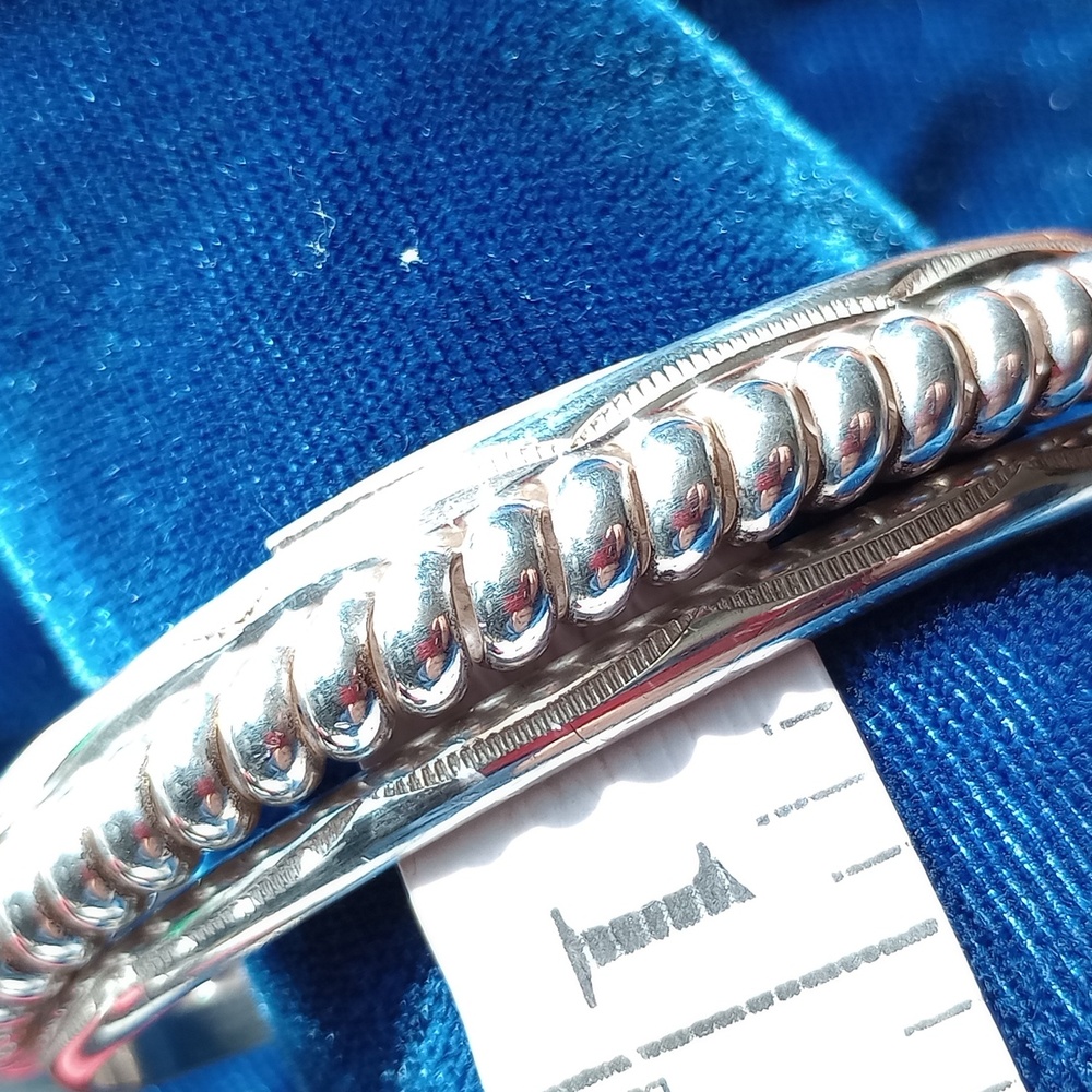 Sterling Silver Twisted Coil Cuff Bracelet Stamped Sterling - Picture 12 of 16